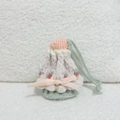 編み物 かぎ編み いちご カップケーキ 巾着 ポーチ