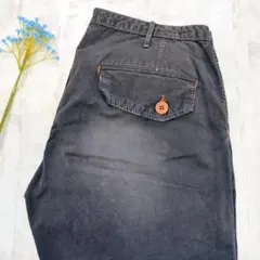 希少LL 00s Johnbull ギミック ワークパンツ 墨黒 岡山 日本製