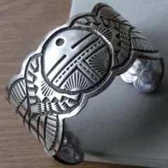 【希少】Darin Bill シルバー　インディアンジュエリー　シルバーバングル 遺作 バングル スターリングシルバー Darin Bill NAVAJO ナバホ