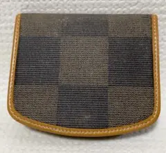 Fendi チェック柄 コインケース ダークブラウン