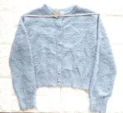 新品未使用GUシャギーカーディガン ライトブルー ふわふわM