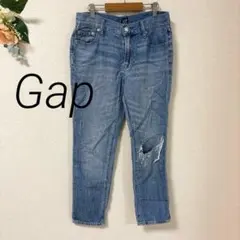 2.012 GAP ギャップ 七分丈 デニム ジーンズ ダメージ加工 銀ボタン