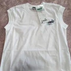 新品タグ付き　PUMA プーマ　ノースリーブタンクトップ白 130センチ