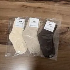 新品未使用子供靴下ベビー3足セット無地春夏秋冬用12-14cmクルー丈ソックス