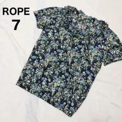 ROPE 花柄 フラワープリント 半袖 ブラウス フリルネック 総柄 レトロのサムネイル