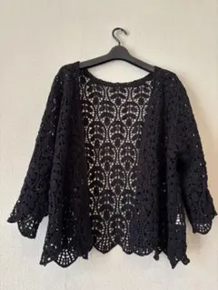 なめらかサマーニット コットン かぎ編みレース風 ボレロ