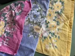 HANAE MORI　ハナエモリ　森英恵　ハンドタオル　３色セット　花柄タオル