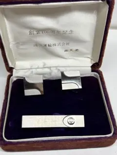 *金属製アクセサリーセット：カフスボタンとネクタイピン
