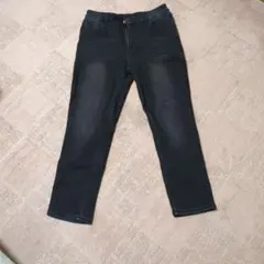 ブラック ストレートデニムパンツ　サイズXL 　ブラック