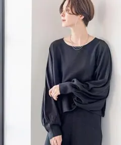 LEPSIMレプシィム　ゲージボリュームショートプルオーバー黒　FREE