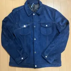 ZARA MAN 青 スエード風ジャケット