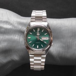 【希少】【美品】SEIKO5 グリーン文字盤 2007年製 自動巻デイデイト