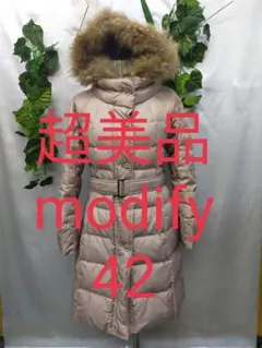 超美品 モディファイ 大きいサイズ 42 XL ダウンコート ラクーンファー付