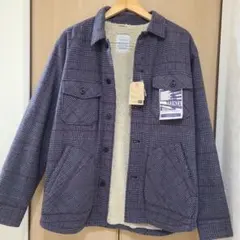 トレンザ フリースジャケットメンズ Lサイズチェック柄　グレー　タグ付き♪︎