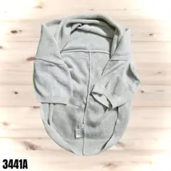 HUMAN WOMAN ライトグレー ニットカーディガン 五分袖 3441