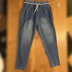 N-スウェット デニム ジョガーパンツ 青/Lセットアップ可 大きいサイズ