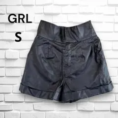 美品✨GRLグレイル◆レザーショートパンツ(2)ハイウエスト　ブラック Sサイズ
