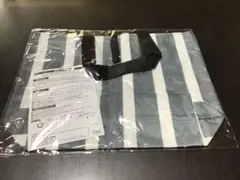 グレーと白のストライプエコバッグ　エディオン非売品