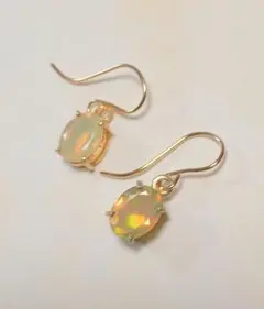 天然石　オパールピアス　14kgf