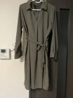 シャツワンピース 長袖 ロングワンピース