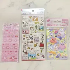 【掲載4/30迄】ハローキティ スヌーピー たまごっち シール3枚セット