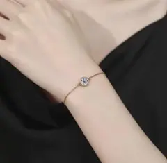 《手元から格上げ》1ctモアサナイトブレスレット｜S925×18Kコーテ仕上げ