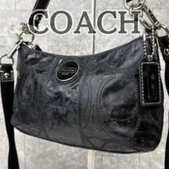 【格安】コーチ COACH 2way ショルダーバッグ シグネチャー レザー 黒