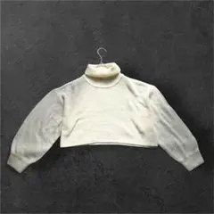 エイチアンドエム　長袖ニット　タートルネック　ショート丈　短丈