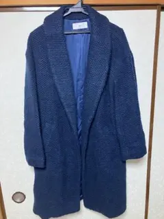 SLY スライ　シャギーコート　ネイビー　フリーサイズ