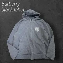訳あり バーバリーブラックレーベル フルジップパーカー チャコールグレー L