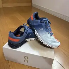On ランニングシューズ 青/灰/オレンジ　mens US7.5 25.5cm