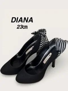 ✅ 【美品】ダイアナ 23cm パンプス バックリボン 黒 ハイヒール