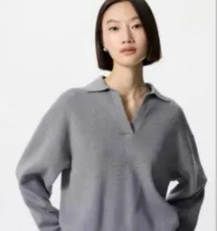 スムースコットンリラックスポロセーター