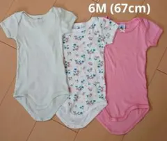 プチバトー　半袖ボディスーツ　3枚セット（6m/67cm）