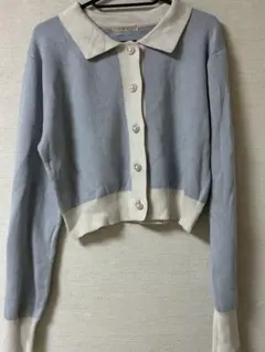 水色 ホワイト カーディガン　ニット