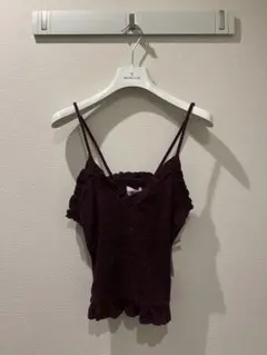 【KIKKA】紫ラメ　フリルキャミソール　ベスト