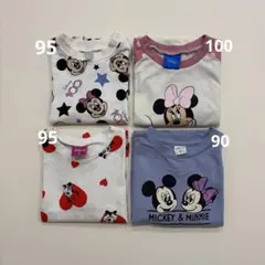 ミッキー ミニー 半袖Tシャツ 90~100 4枚セット