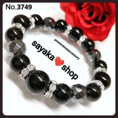 №3749 オニキス×カットヘマタイト 天然石 パワーストーンブレスレット