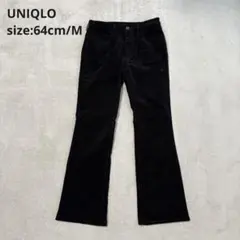 【UNIQLO ユニクロ】（64cm/M）ブラック コーデュロイ フレアパンツ