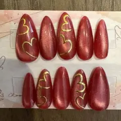 313 バレンタイン♡ハートデザイン ネイルチップ 10個セット