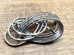 シルバー メタル製 抽象デザイン ブローチ