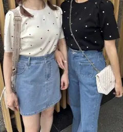 ハート刺繍パフスリーブニットのサムネイル