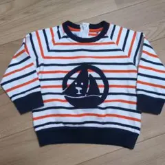 プチバトー　長袖トップス　ボーダー　12month　74cm