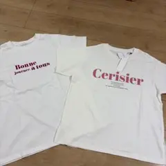 未使用　ロゴプリントTシャツ 2枚セット オフホワイト