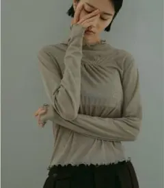 casa fline カーサフライン　フロントギャザートップス　綿100%