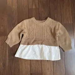 ベージュ ニットセーター サイズ80