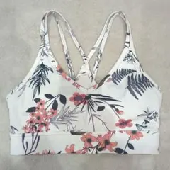 【新品】SHEIN ヨガウェア スポーツブラ S パット付き 白 花柄