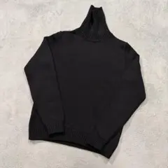 ザノーネ　5ゲージ　タートルネック　ニット　48サイズ　ブラック