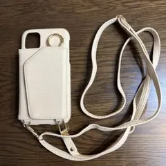 iPhone XR スマホケース ショルダーストラップ　鏡付き