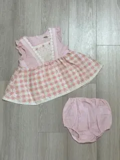 Souris スーリー ミルキースーツ ギンガムチェック ピンク 80cm